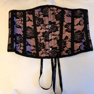 Satin and lace underbust corset